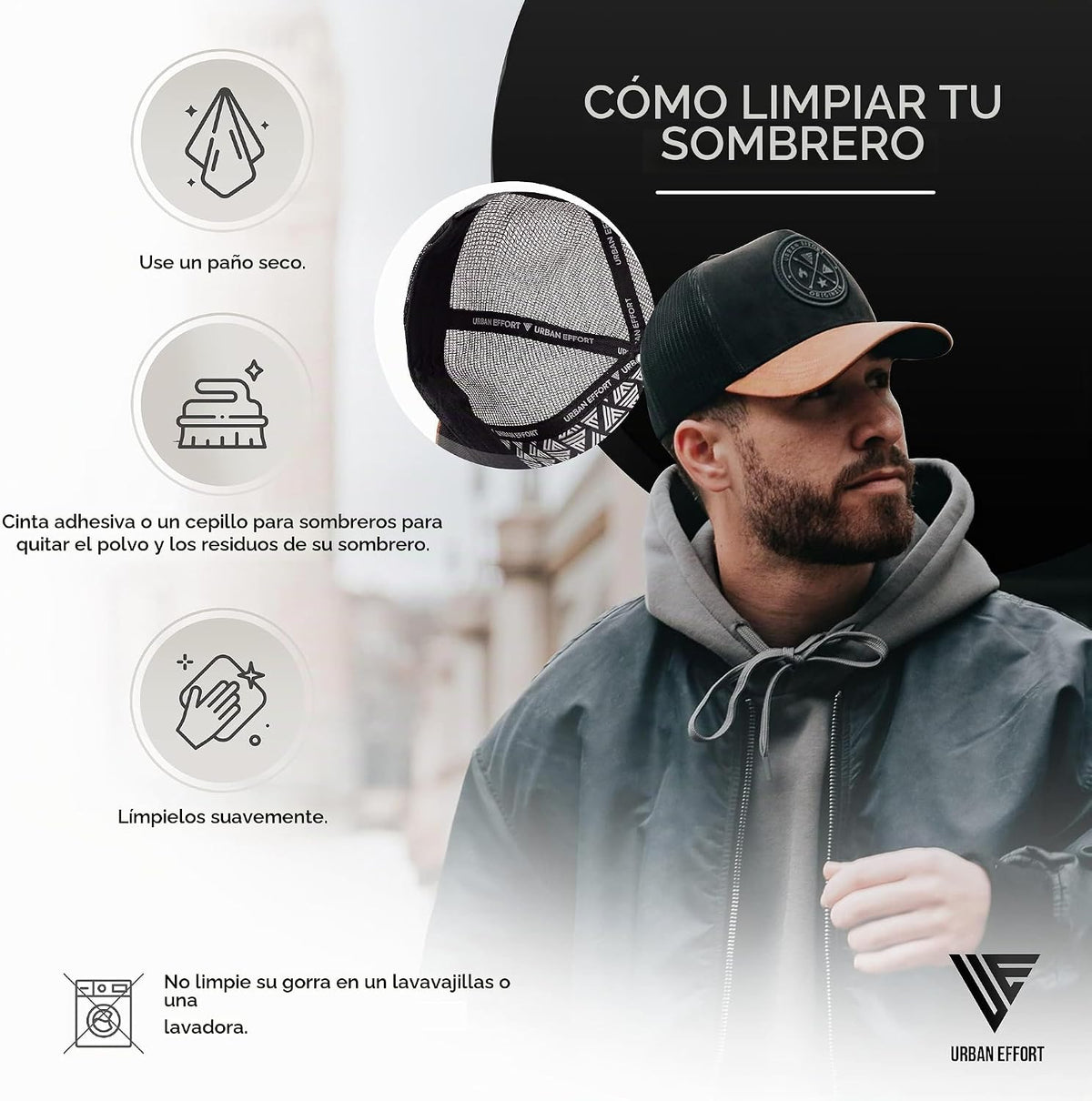 Urban Effort Trucker Hat para hombre – Gorra de béisbol con parte t...