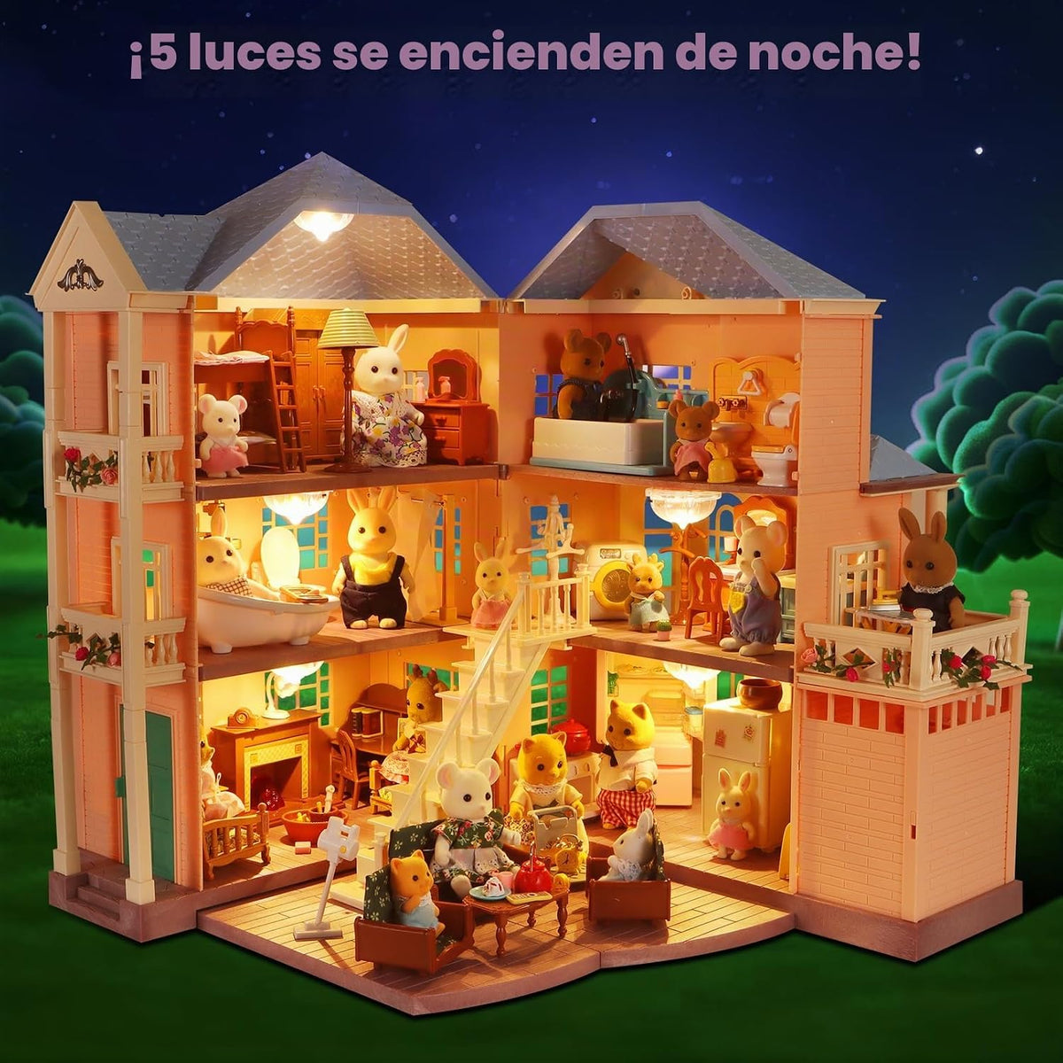 BananMelonBM Kid Toys Family Cozy Cabin Country Home Playset | Mueb...