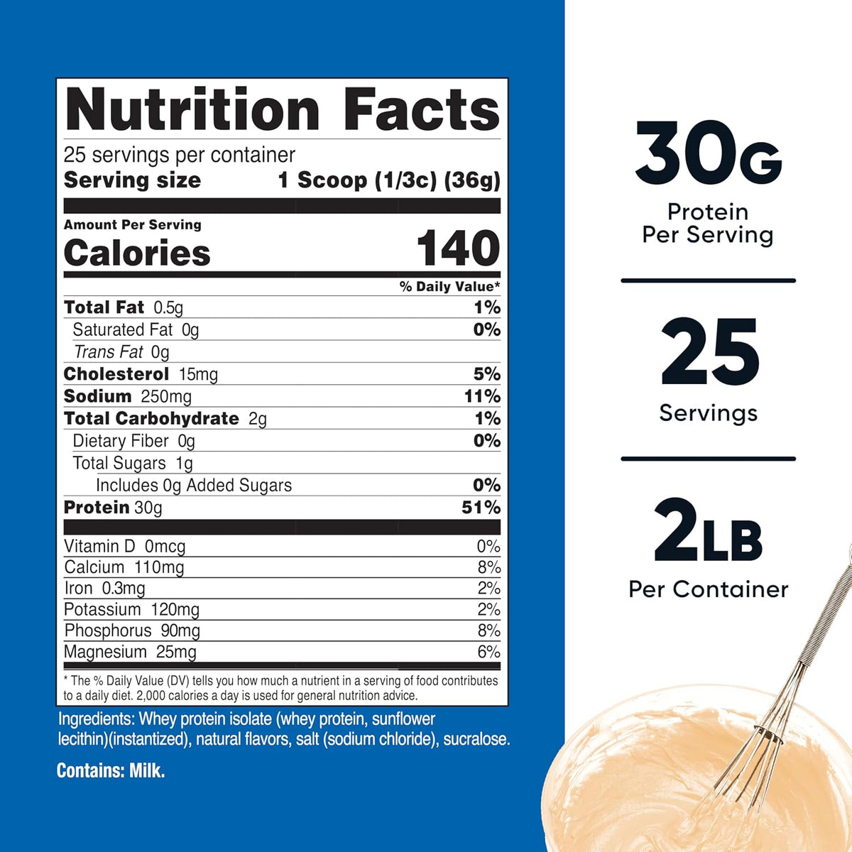 Nutricost Polvo aislado de proteína de suero (masa de pastel, 2 lib...