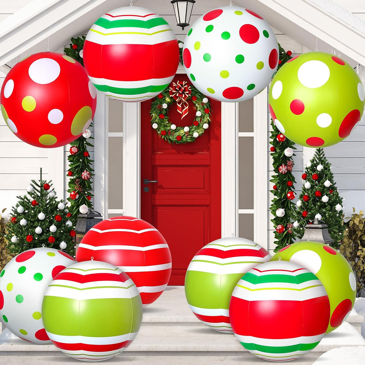 Jetec - 12 bolas inflables gigantes de Navidad de 24 pulgadas para...