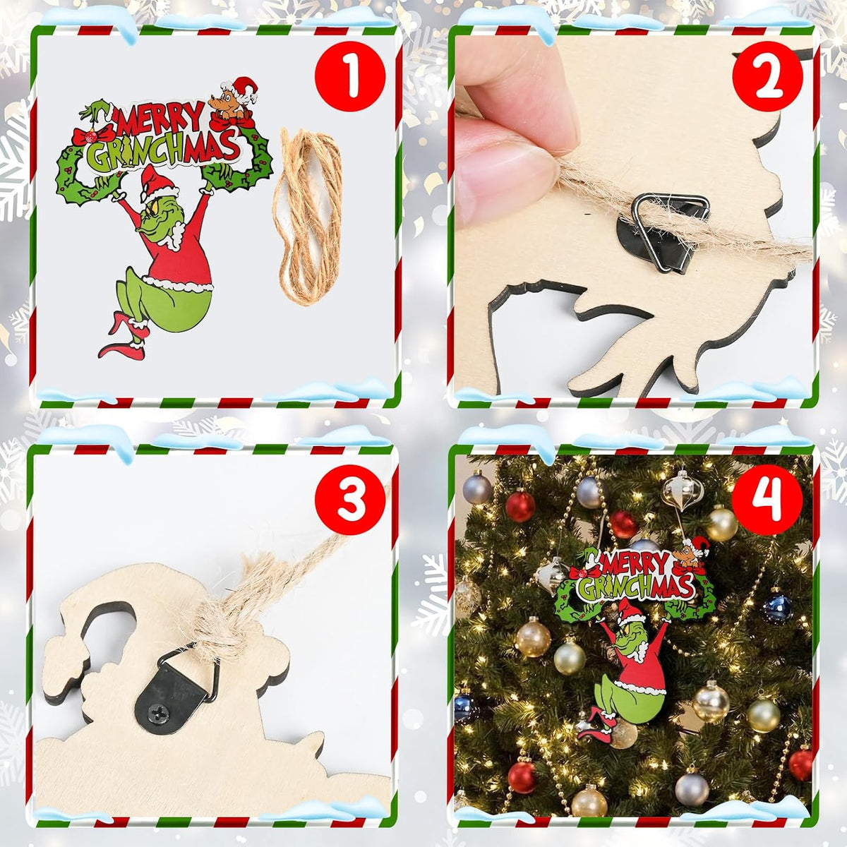 Letrero colgante de madera para puerta de Navidad, adornos para árb...