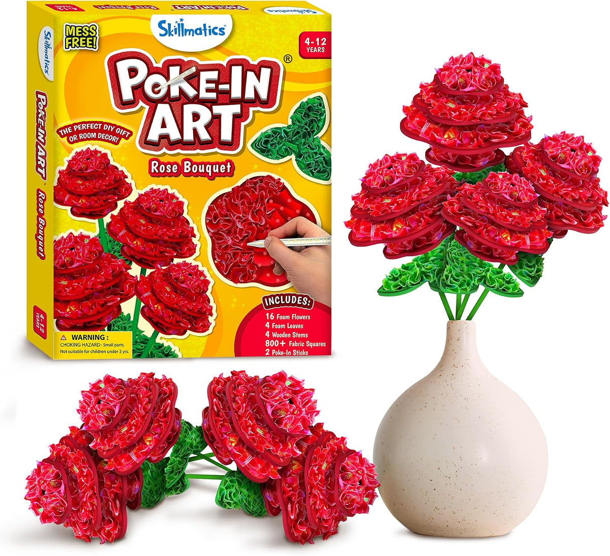 Skillmatics Poke-in Art - Ramo de rosas, kit de manualidades de mad...
