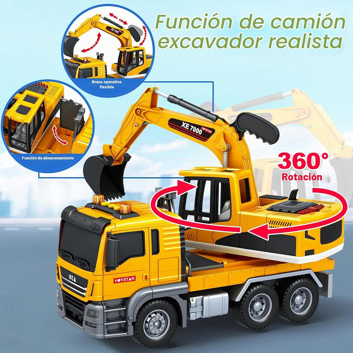 Bstoyder Juguetes para niños de 3, 4, 5, 6, 7, 8 años, camión excav...