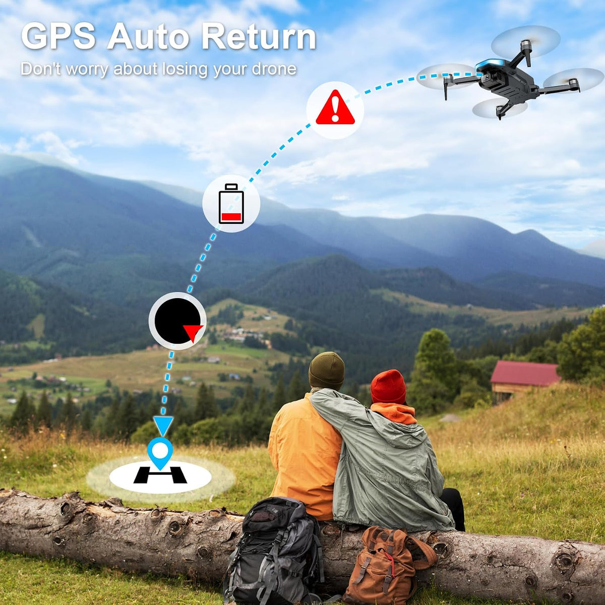 Dron con cámara para adultos - Cámara HD 2K FPV Live Video, GPS Dro...