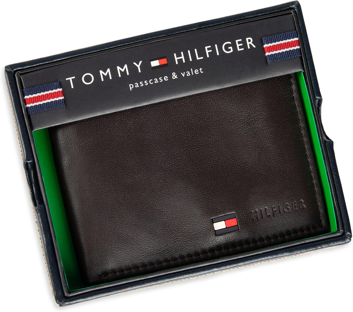 Tommy Hilfiger Cartera Passcase para hombre con ventana de identifi...