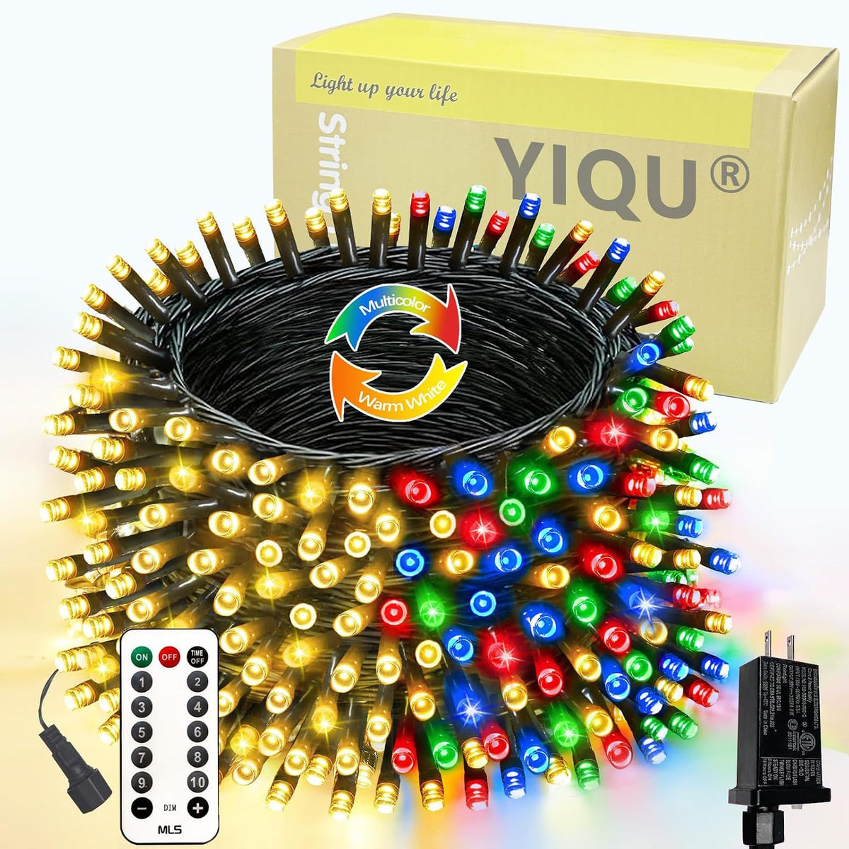 200LED 75.8 FTConnectable luz de Navidad que cambia de color con |...