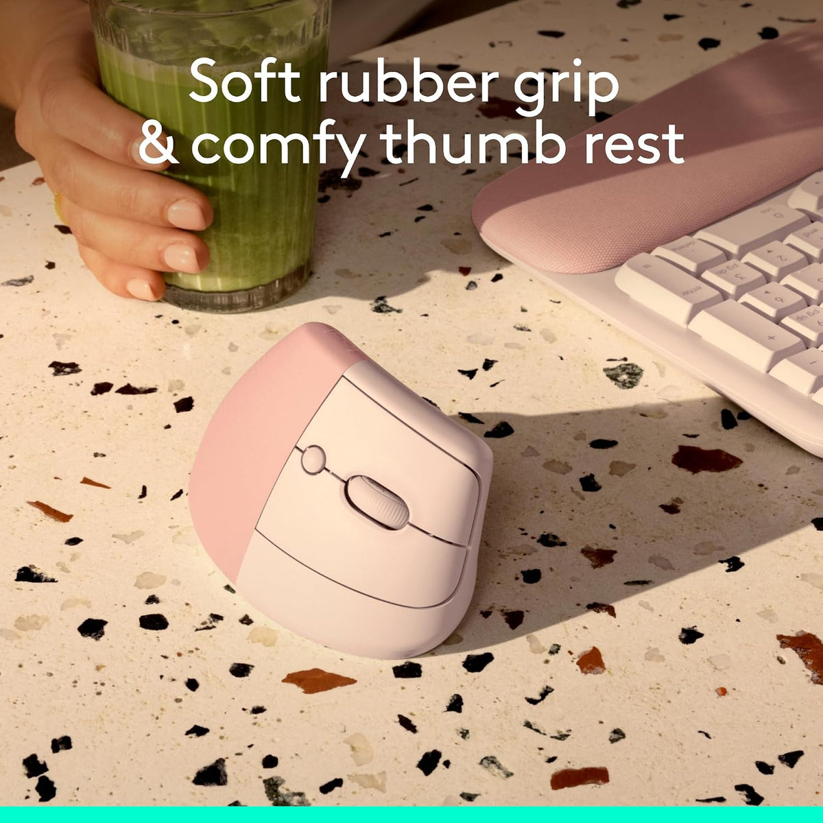 Ratón inalámbrico ergonómico vertical Logitech Lift - Rosa | Conéct...