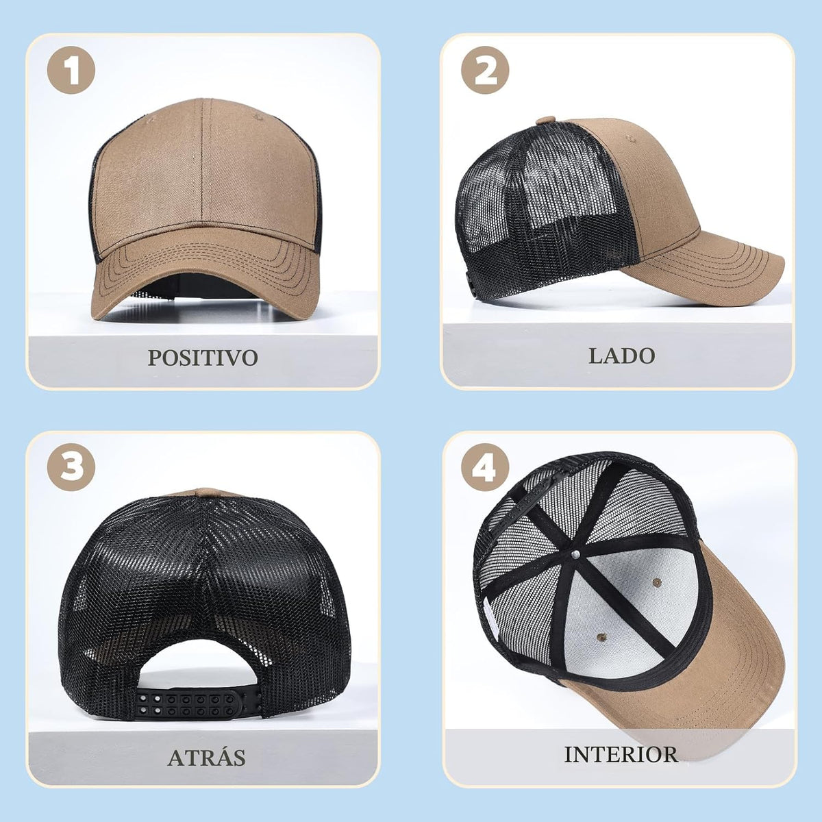 Paquete de 6 gorras de béisbol unisex de algodón lavado vintage, su...