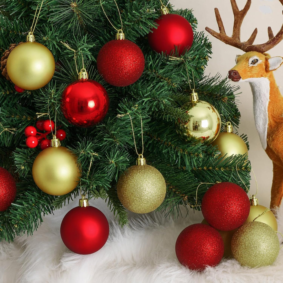 Adornos de bola de Navidad de 30 quilates, decoración de árbol de N...