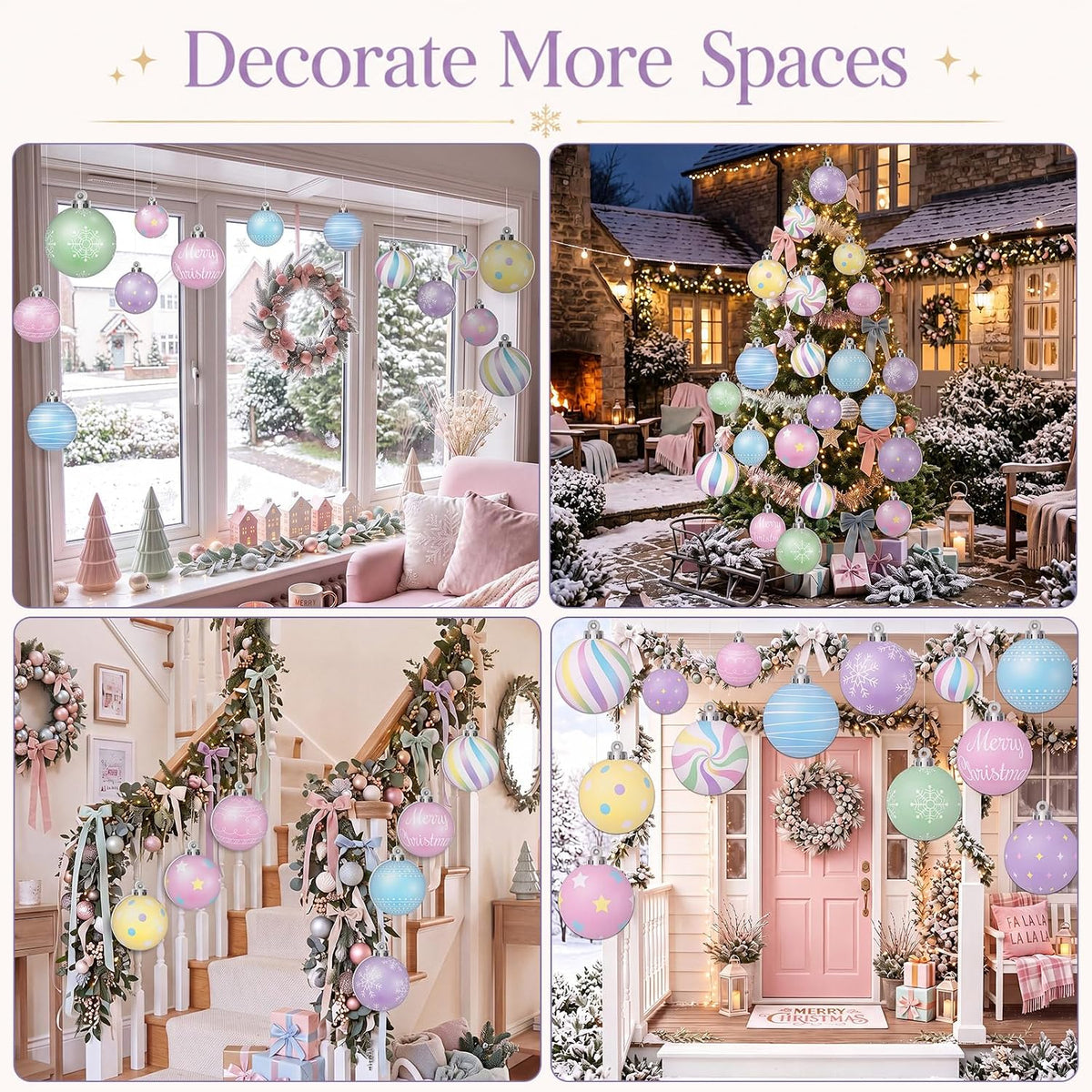 Huwena Decoración de Navidad para colgar al aire libre, 24 piezas,...