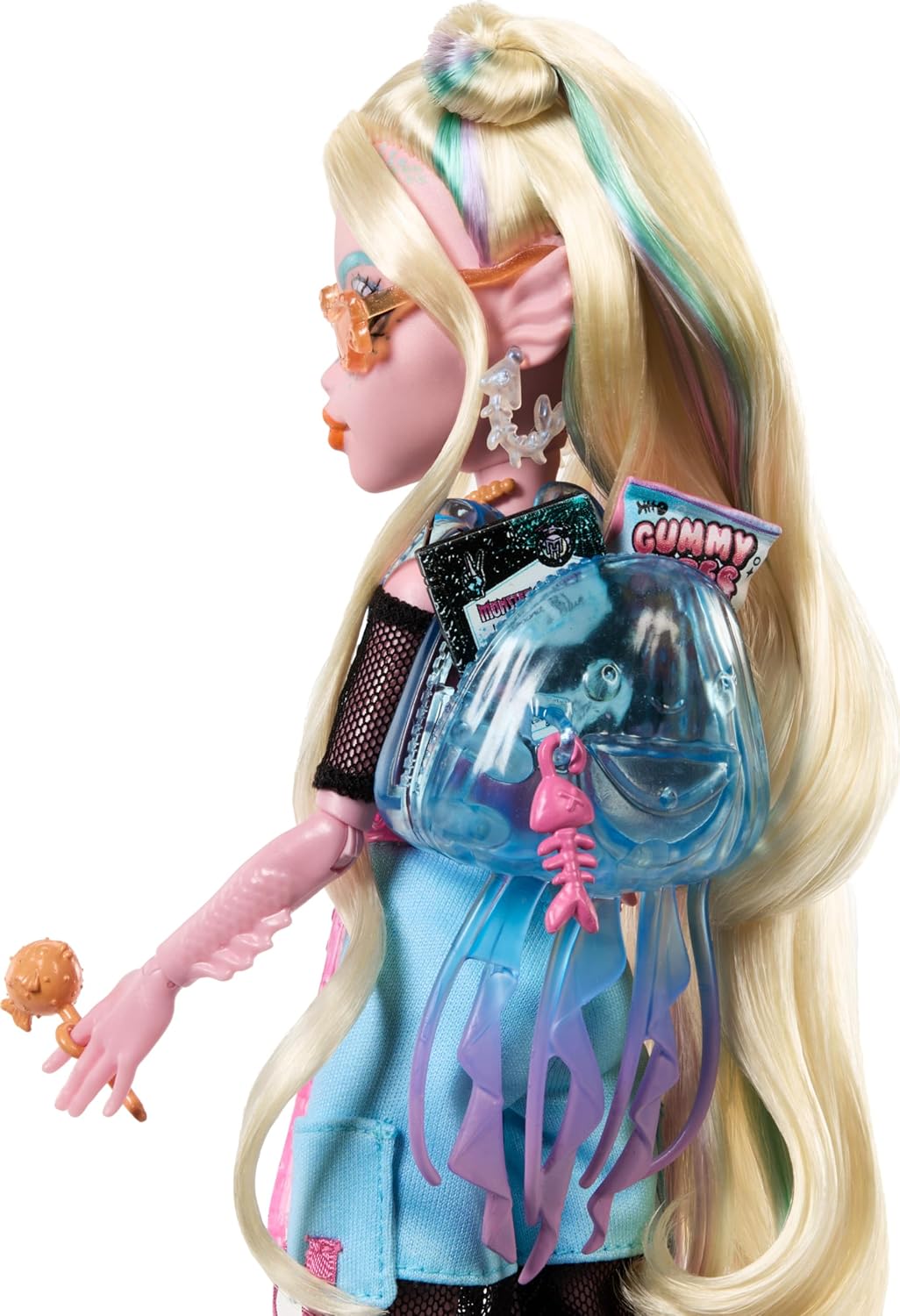 Monster High Muñeca Lagoona Blue en camiseta de malla y pantalones...