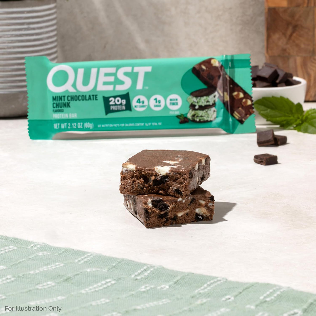 Quest Nutrition - Barras de proteína de chocolate con menta, 0.71 o...