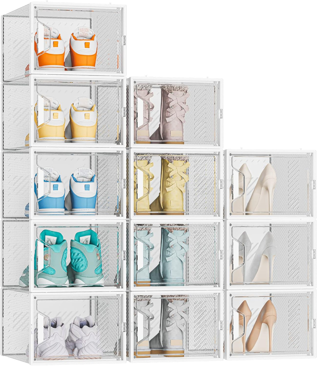 SIMPDIY Cajas de almacenamiento de zapatos transparentes XL, organi...