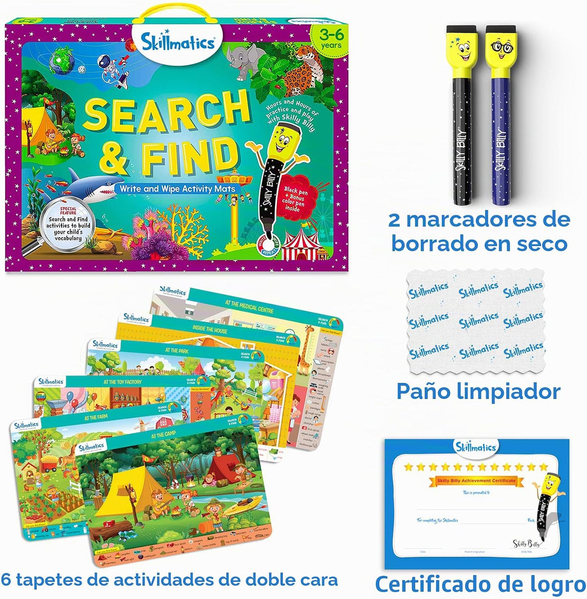 Skillmatics Buscar y encontrar - Actividad de aprendizaje preescola...