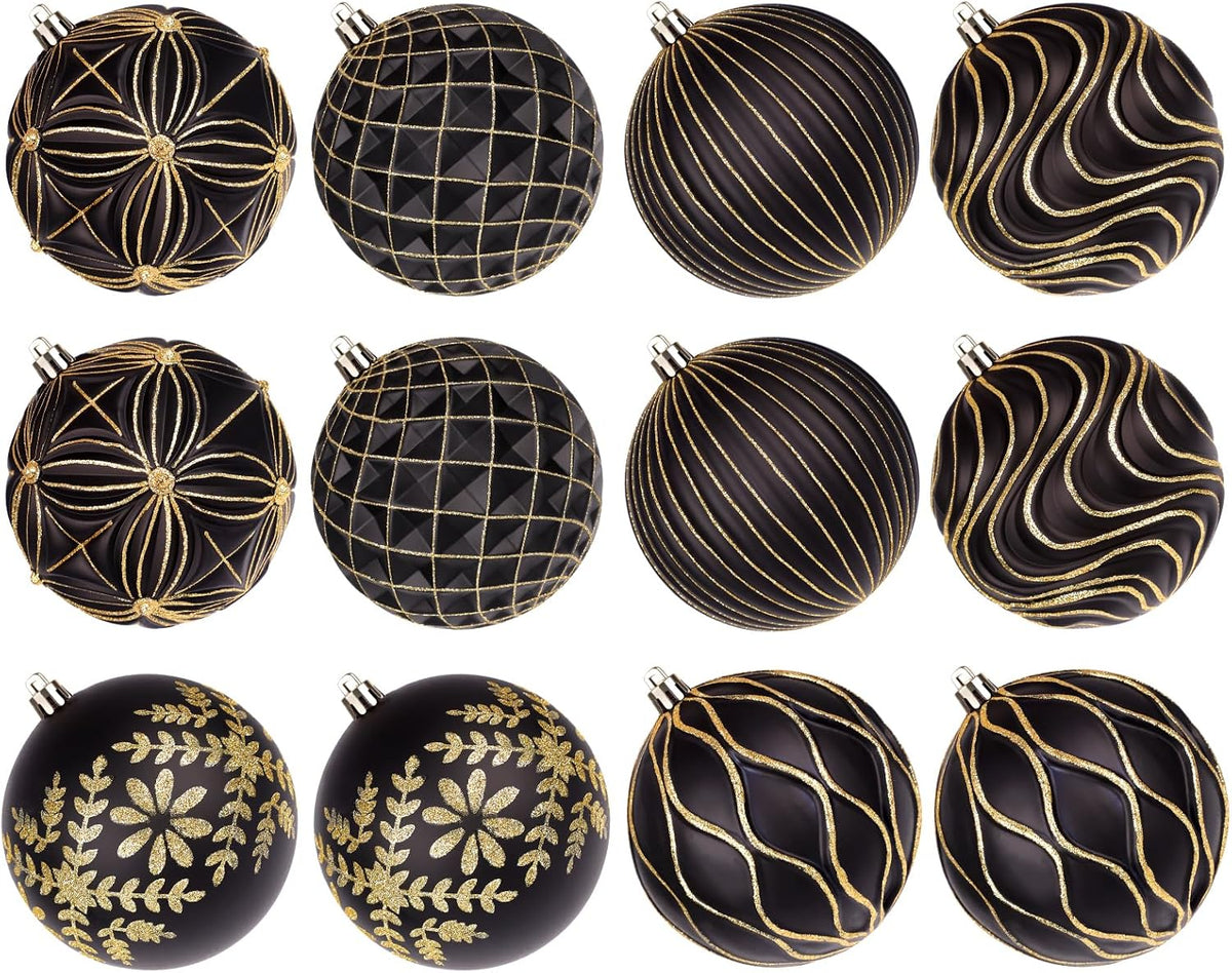 Lanpn 12 piezas bolas de Navidad grandes de 4 pulgadas, decoracione...