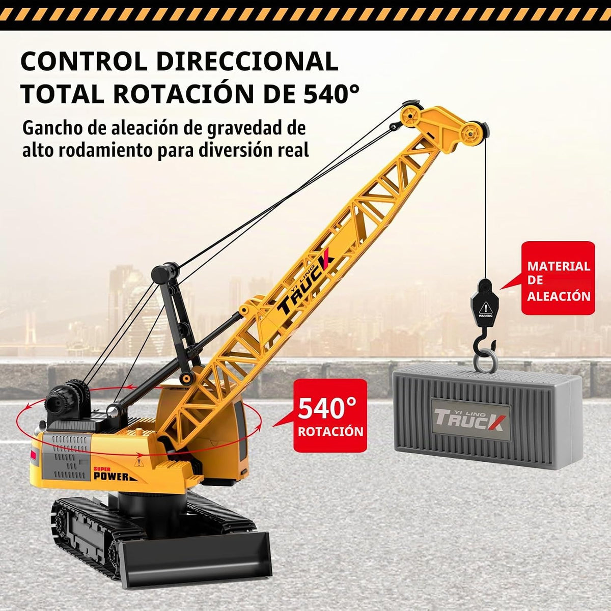 Dwi Dowellin Grúa de Construcción de Control Remoto para Niños, Grú...