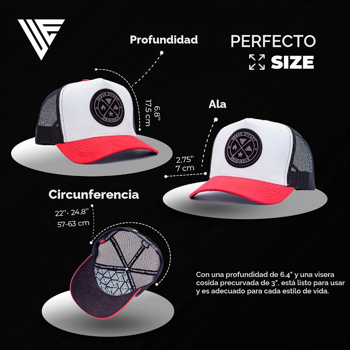 Urban Effort Trucker Hat para hombre – Gorra de béisbol con parte t...