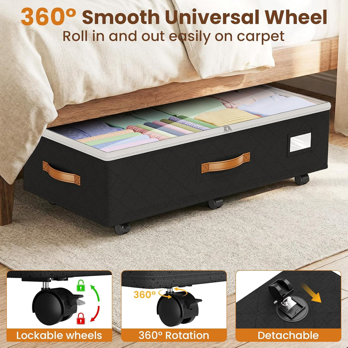 Budding Joy 80L - Paquete de 4 unidades de almacenamiento ajustable...