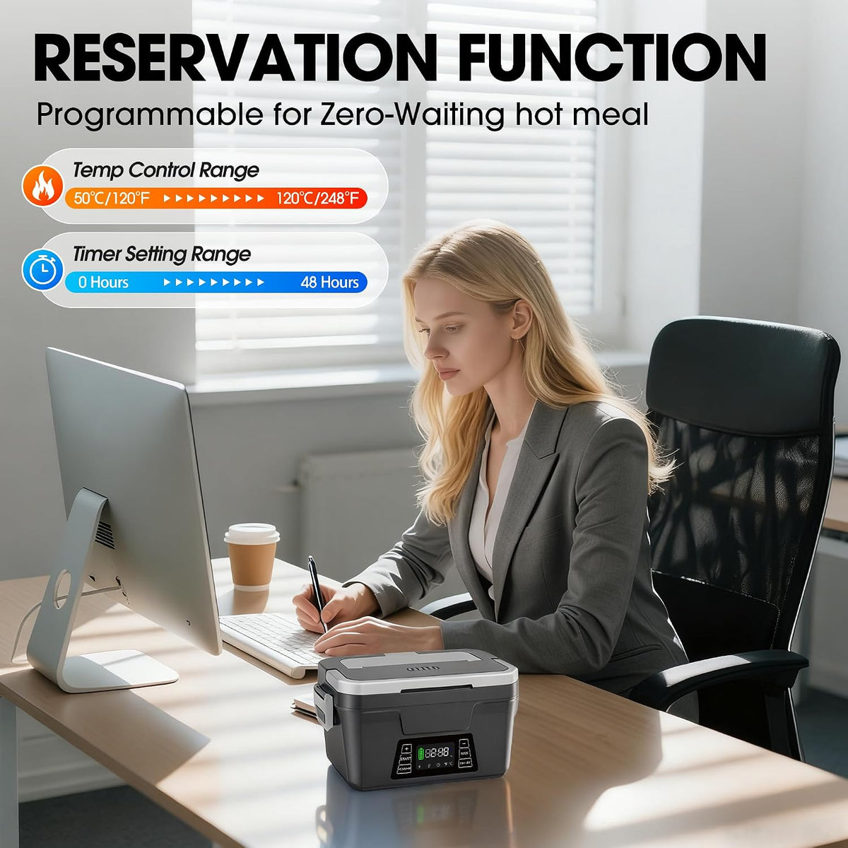 Herrfilk Fiambrera eléctrica inalámbrica para adultos con control d...