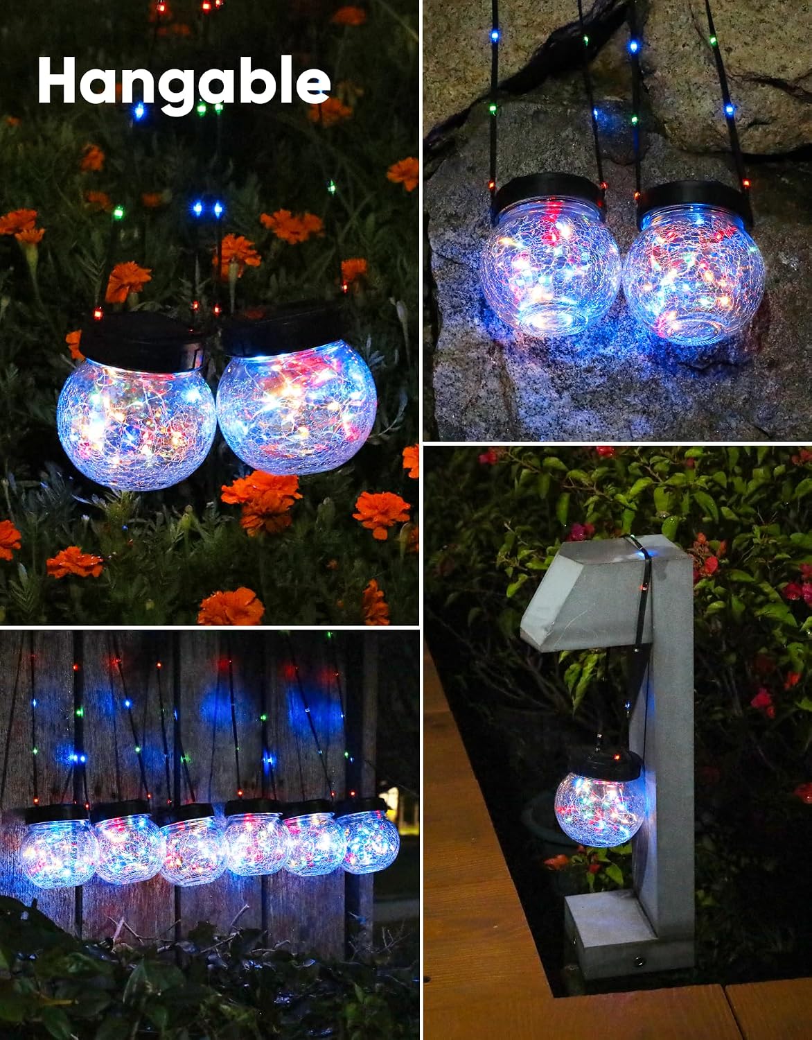 PARTPHONER Paquete de 12 luces solares para exteriores impermeables...