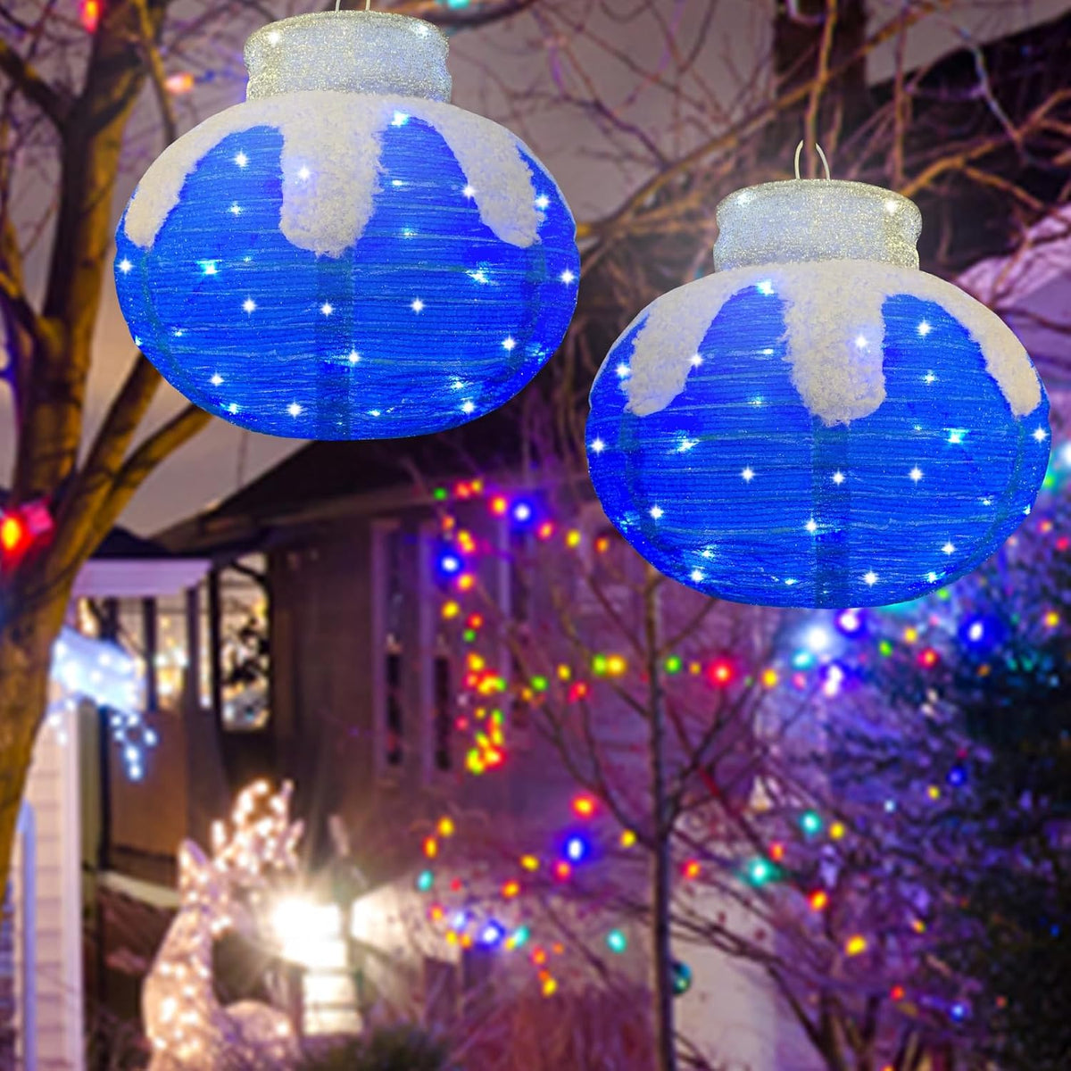 Esferas de Navidad Iluminadas Decoraciones para Exteriores, 2 pieza...