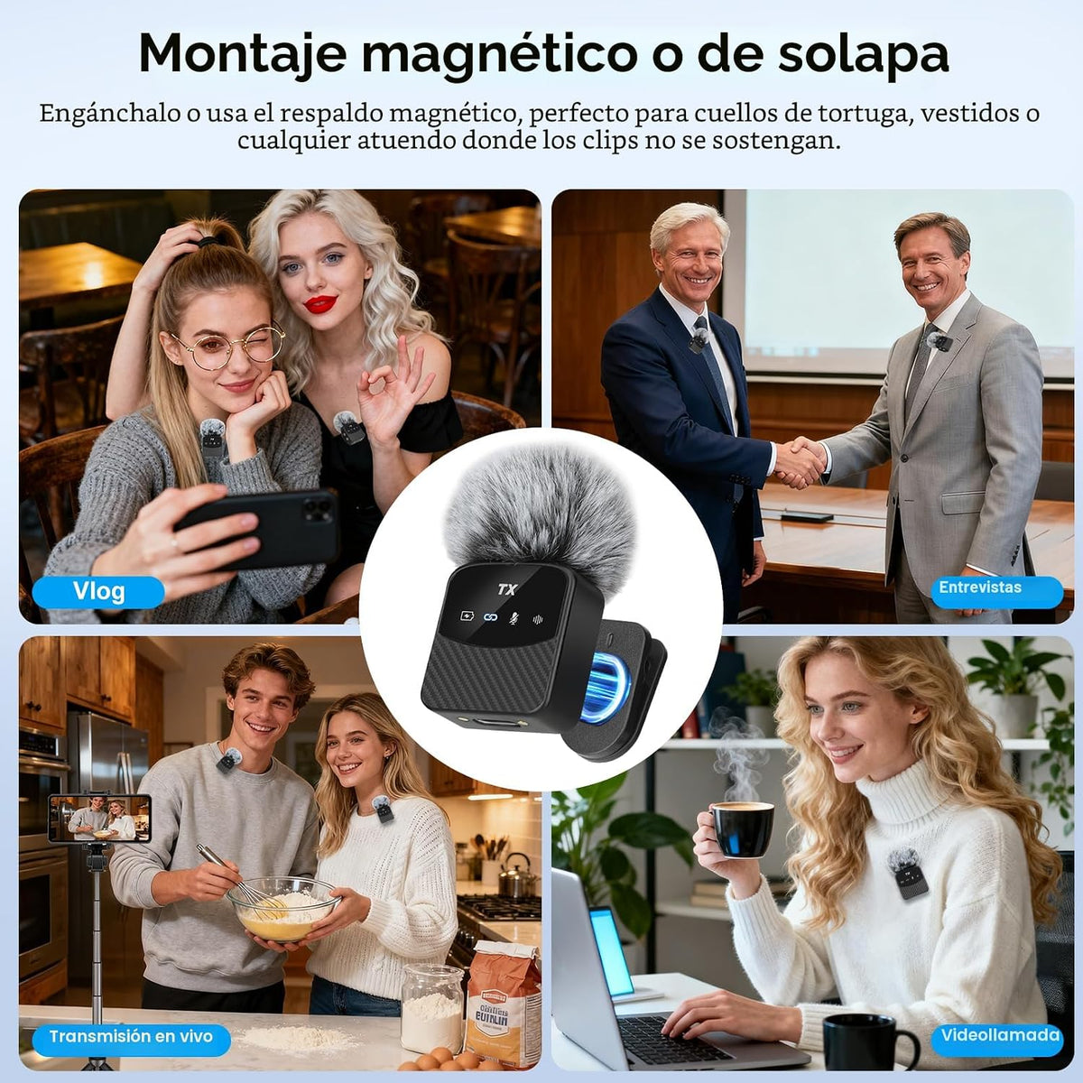 YUANRAN Mini micrófono de solapa inalámbrico para iPhone\/Android\/...
