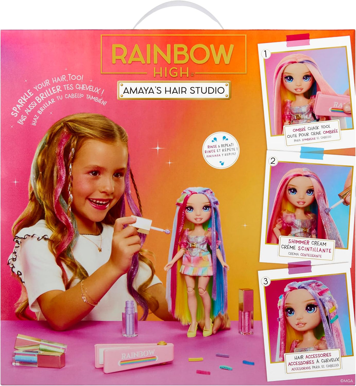 Rainbow High Amaya's Hair Studio - Crea un cabello brillante co...