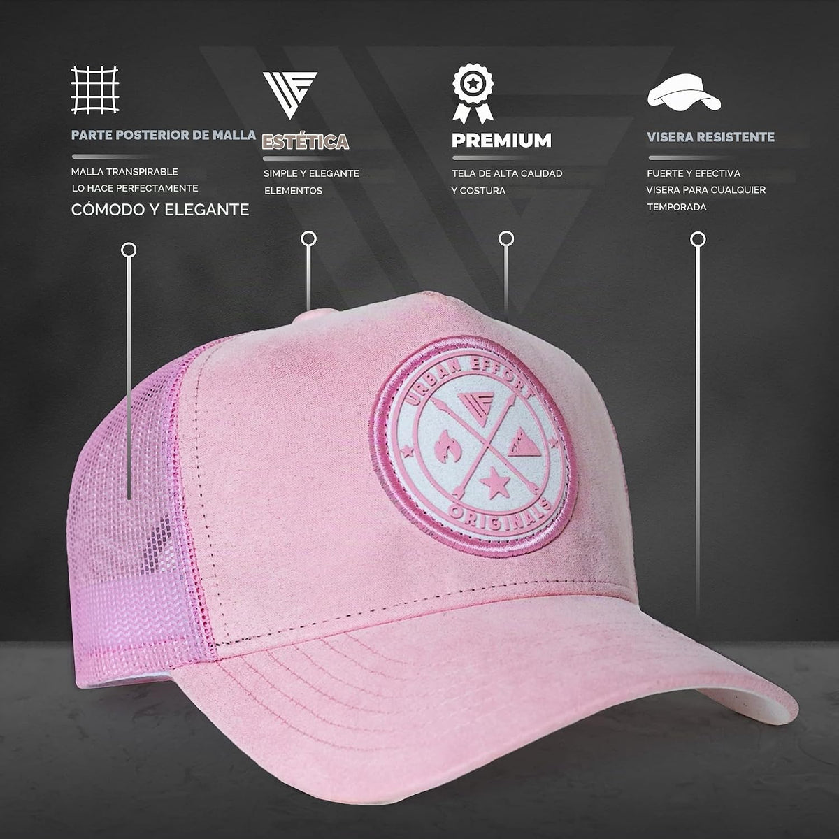 Urban Effort Trucker Hat para hombre – Gorra de béisbol con parte t...