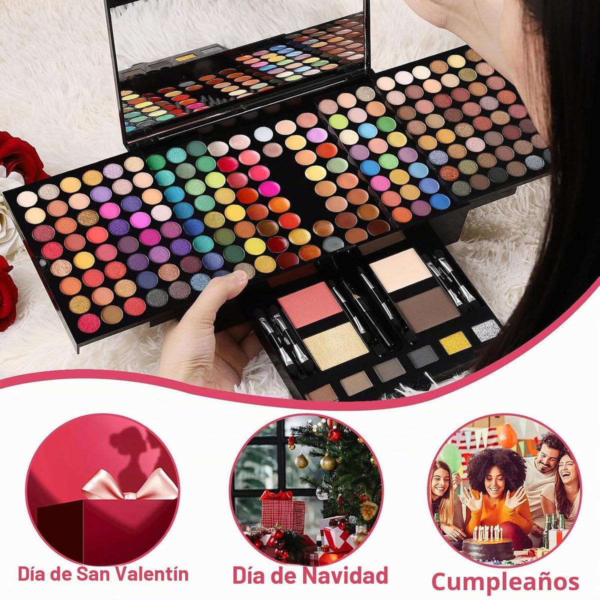 CHARMCODE Kit de maquillaje cosmético de 190 colores, combinación d...