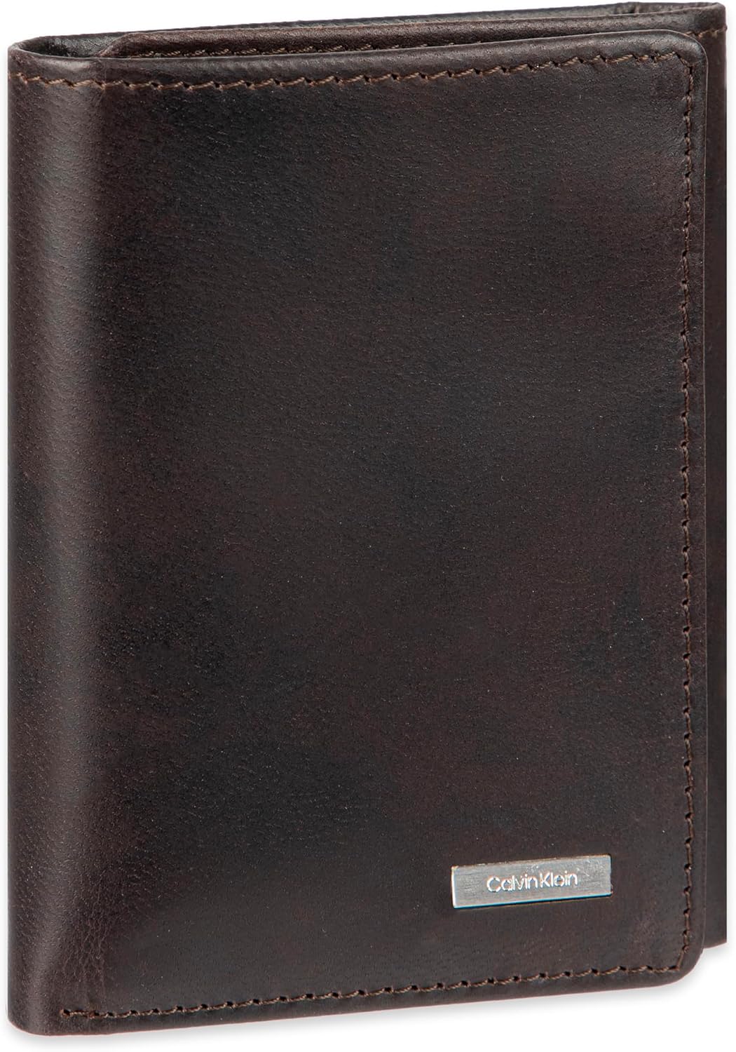 Cartera trifold de cuero con bloqueo RFID para hombre de Calvin Klein