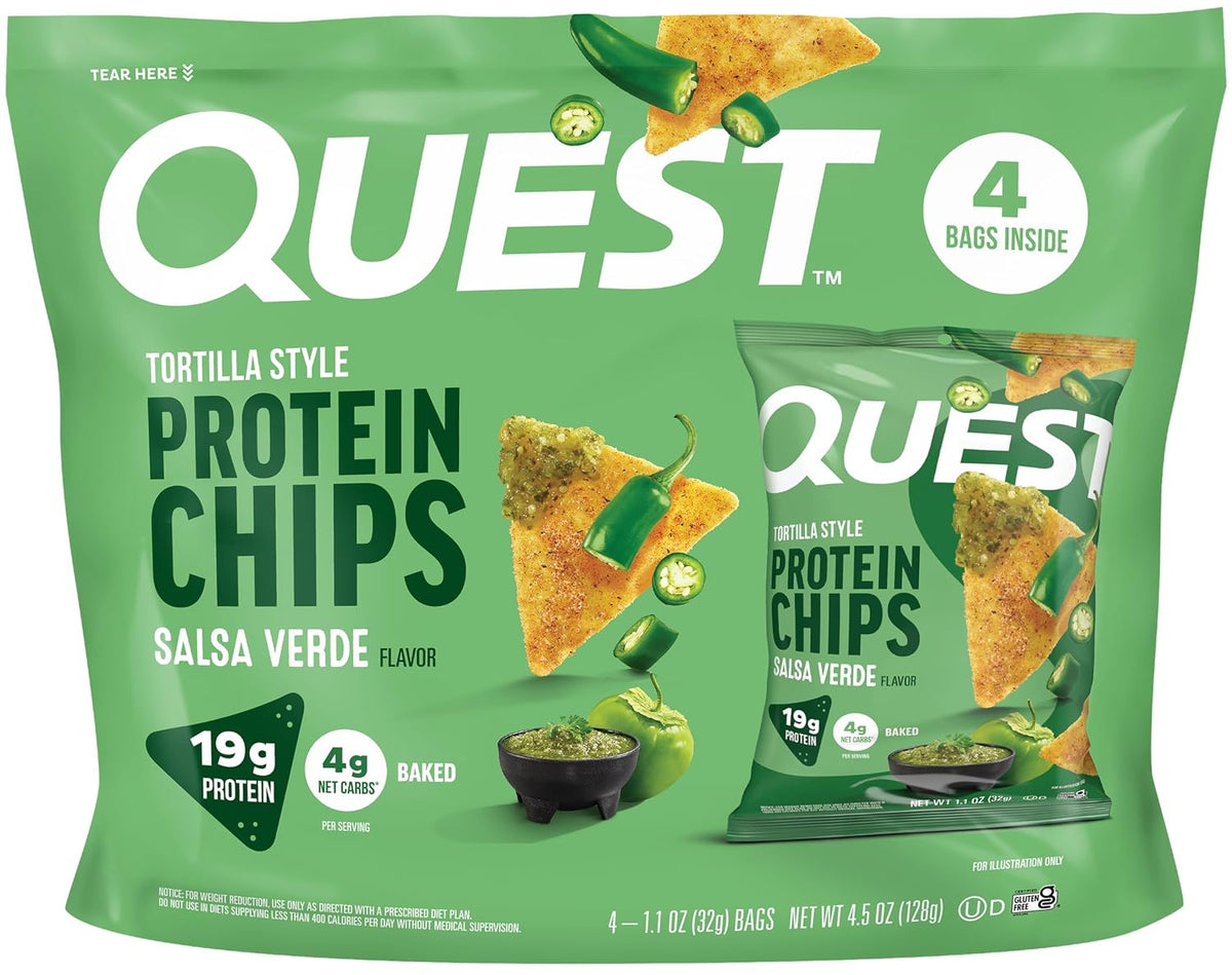 Quest Nutrition Salsa Verde Tortilla Style Chips de proteína, 1.1 o...
