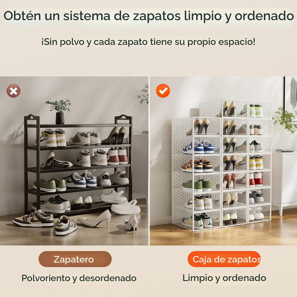 Pinkpum Paquete de 12 cajas de almacenamiento de zapatos grandes |...