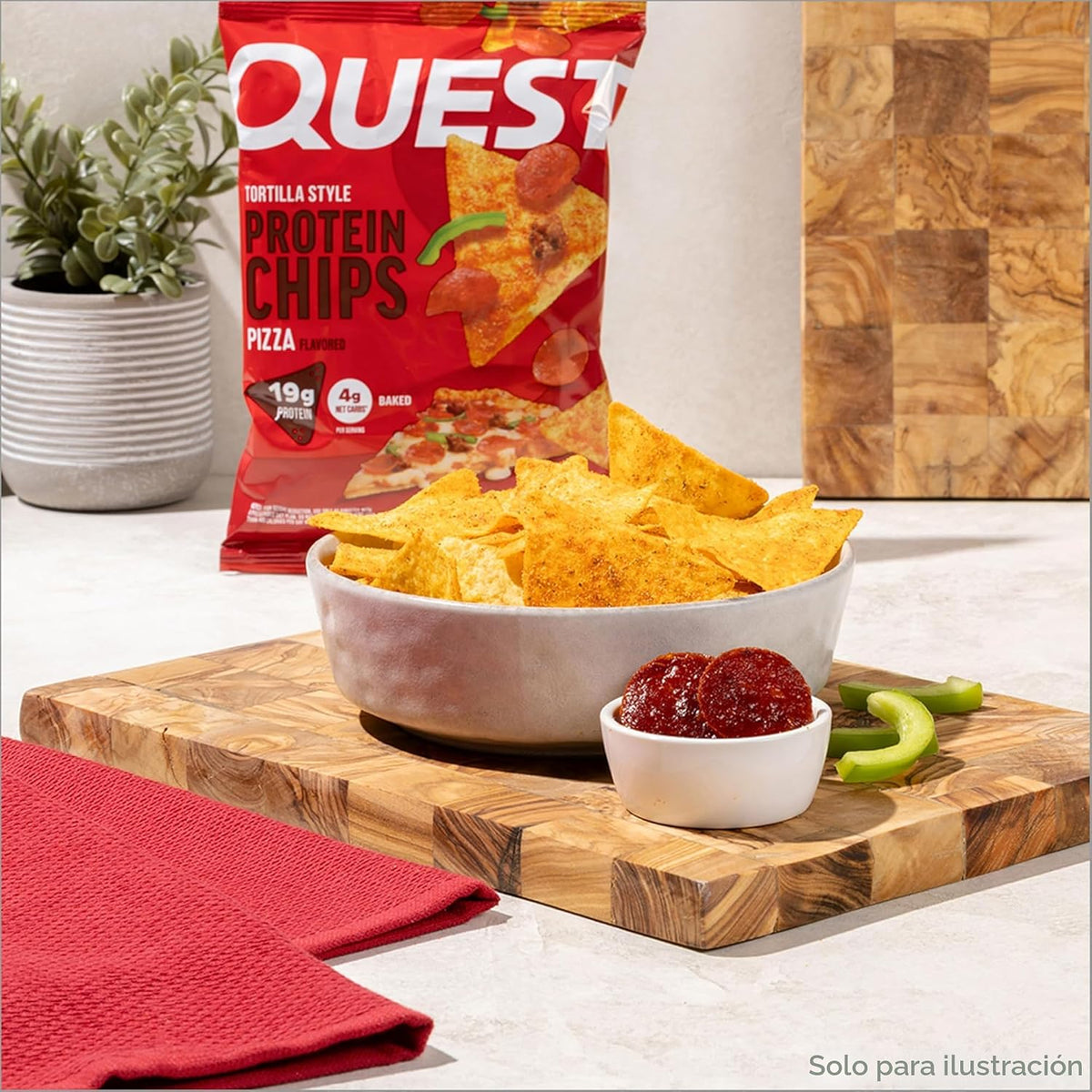 Quest Nutrition Pizza Tortilla Style Protein Chips, 0.74 oz de prot...