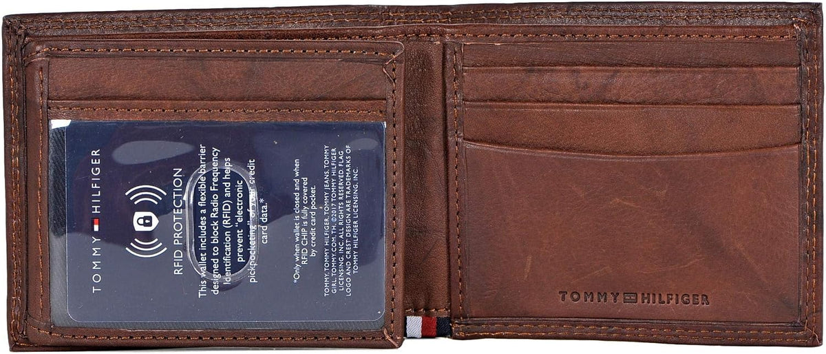Tommy Hilfiger Cartera Passcase para hombre con ventana de identifi...