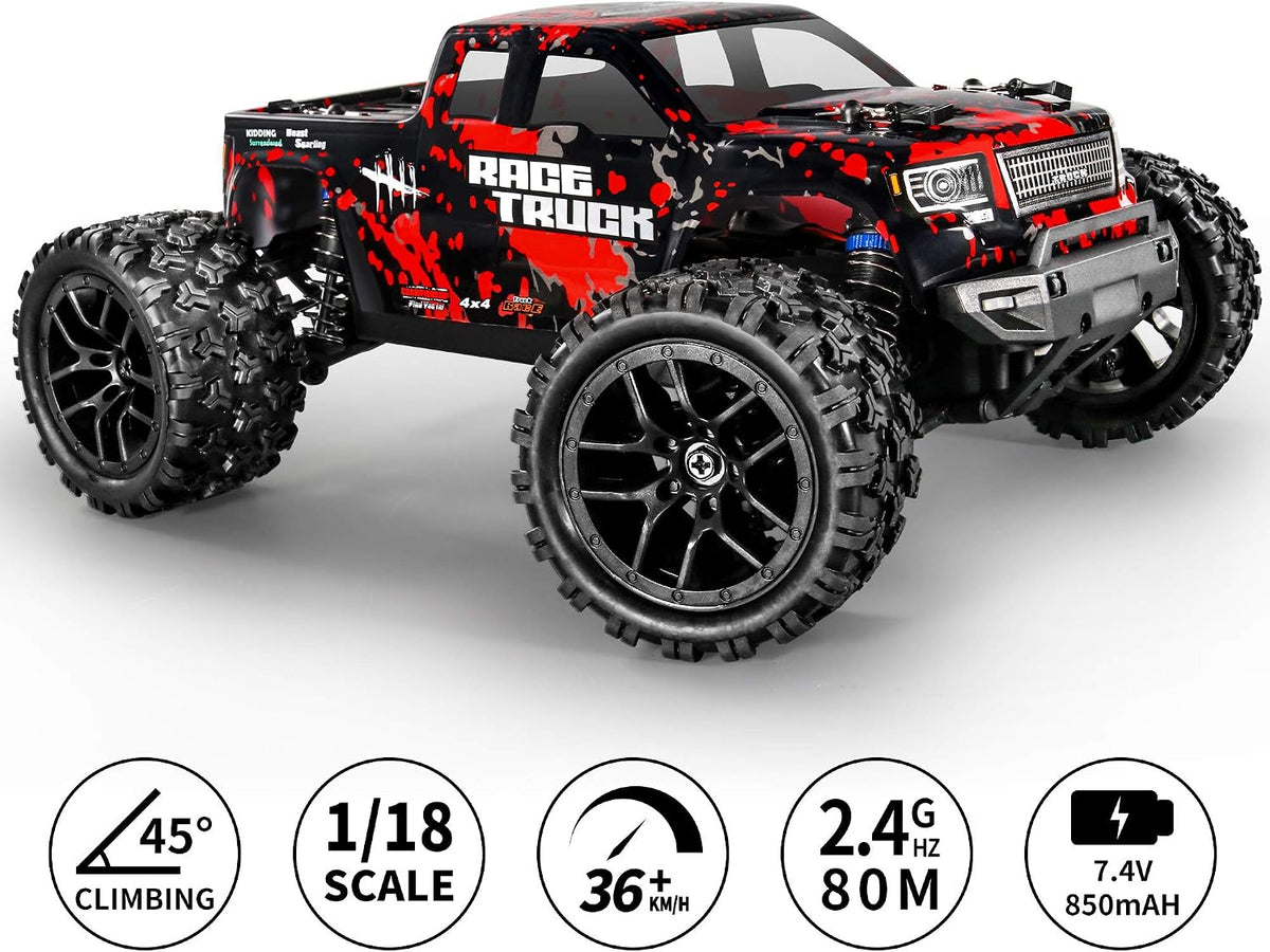 HAIBOXING 1\/18 4WD RC Truck 36KM\/H impermeable 2 baterías 2.4G co...