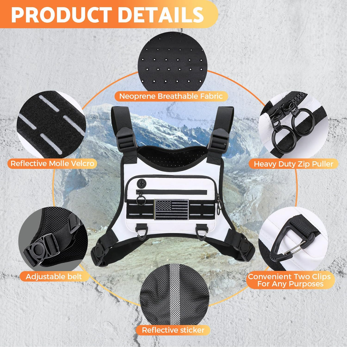 Muserise Bolsa de pecho deportiva para hombres y mujeres, resistent...