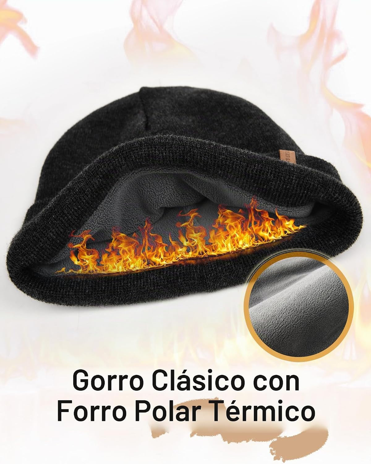FURTALK Gorro de invierno con forro polar para hombre, doble capa,...