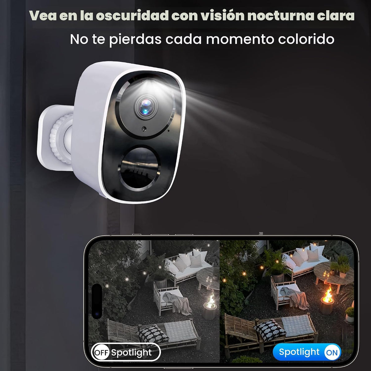 Cámara de seguridad inalámbrica 2K mejorada 2026 con tarjeta SD de...