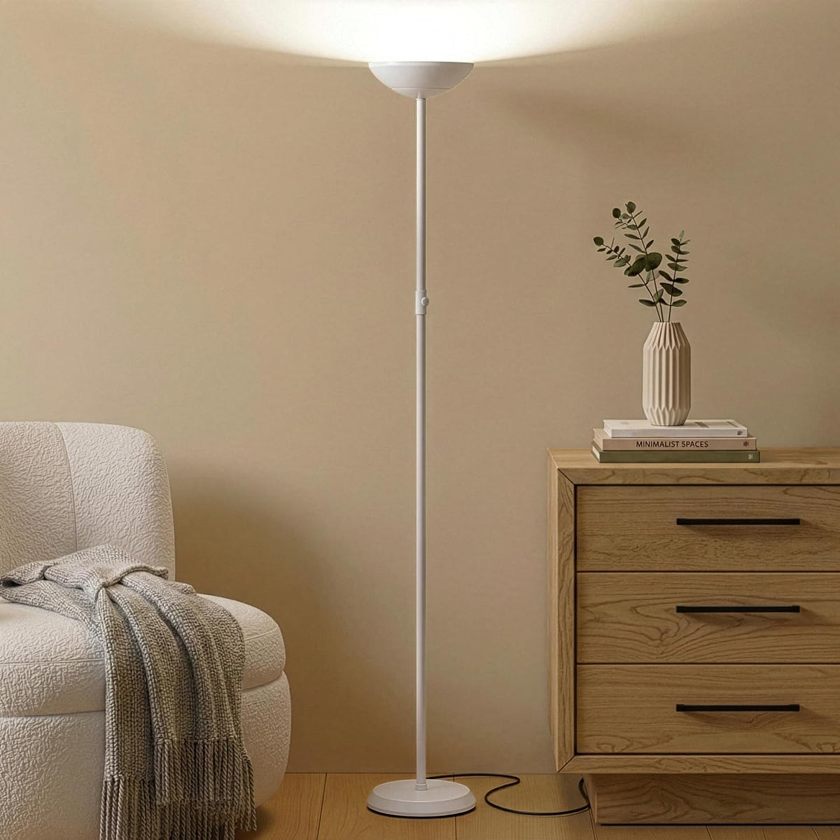 Brightech SkyLite - Lámpara de pie LED, lámpara de pie súper brilla...