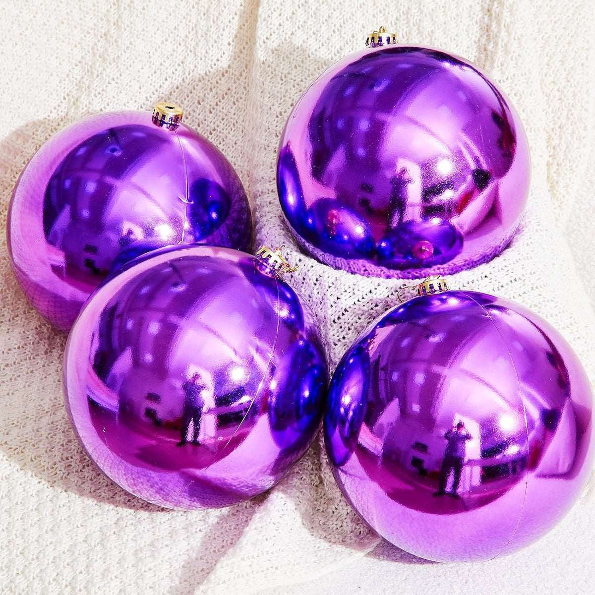 Zubebe 4 piezas Adornos de bola de Navidad extra grandes de 8"...