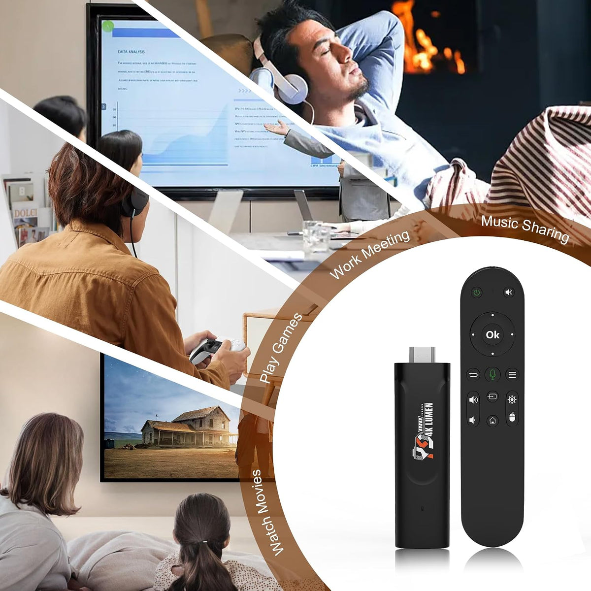Android 13.0 TV Stick 4K, ultra portátil Smart TV Stick 2GB RAM 16G...