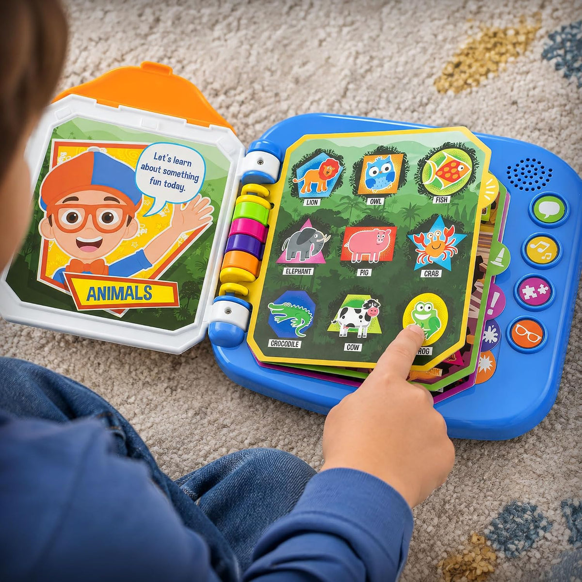 eKids Libro Blippi, juguetes para niños pequeños con juegos de apre...