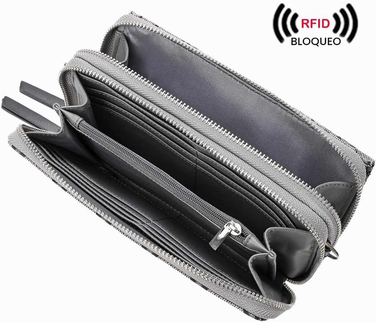 Lanyani Cartera Cruzada RFID con Correa de Muñeca y Bolsillo para T...