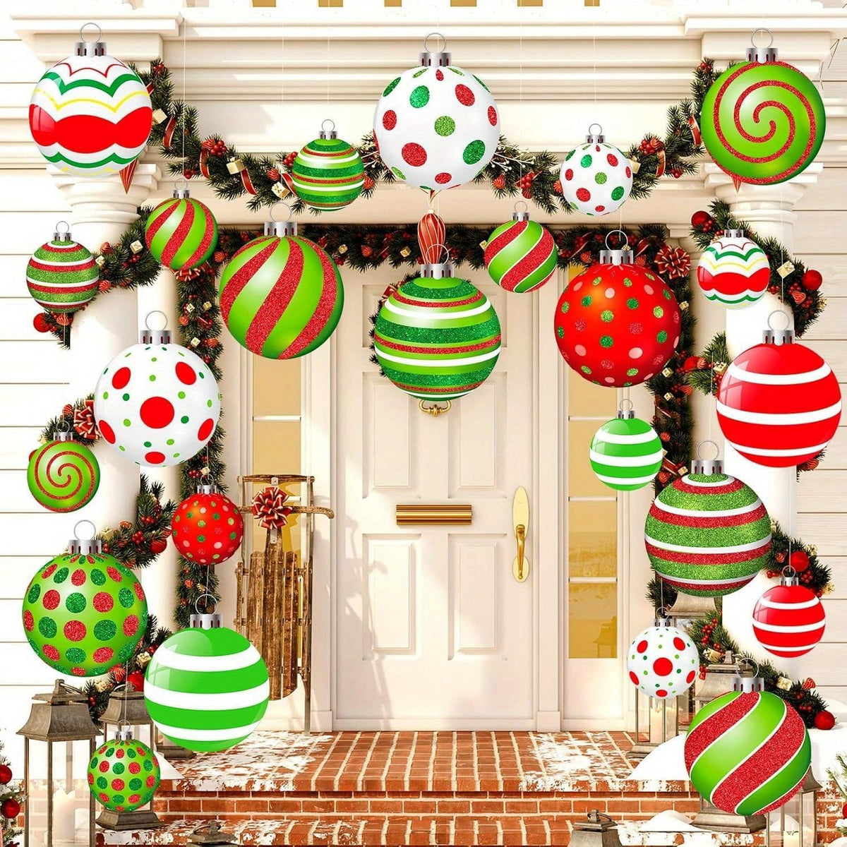 6 adornos colgantes de bolas de Navidad grandes, bolas decorativas...