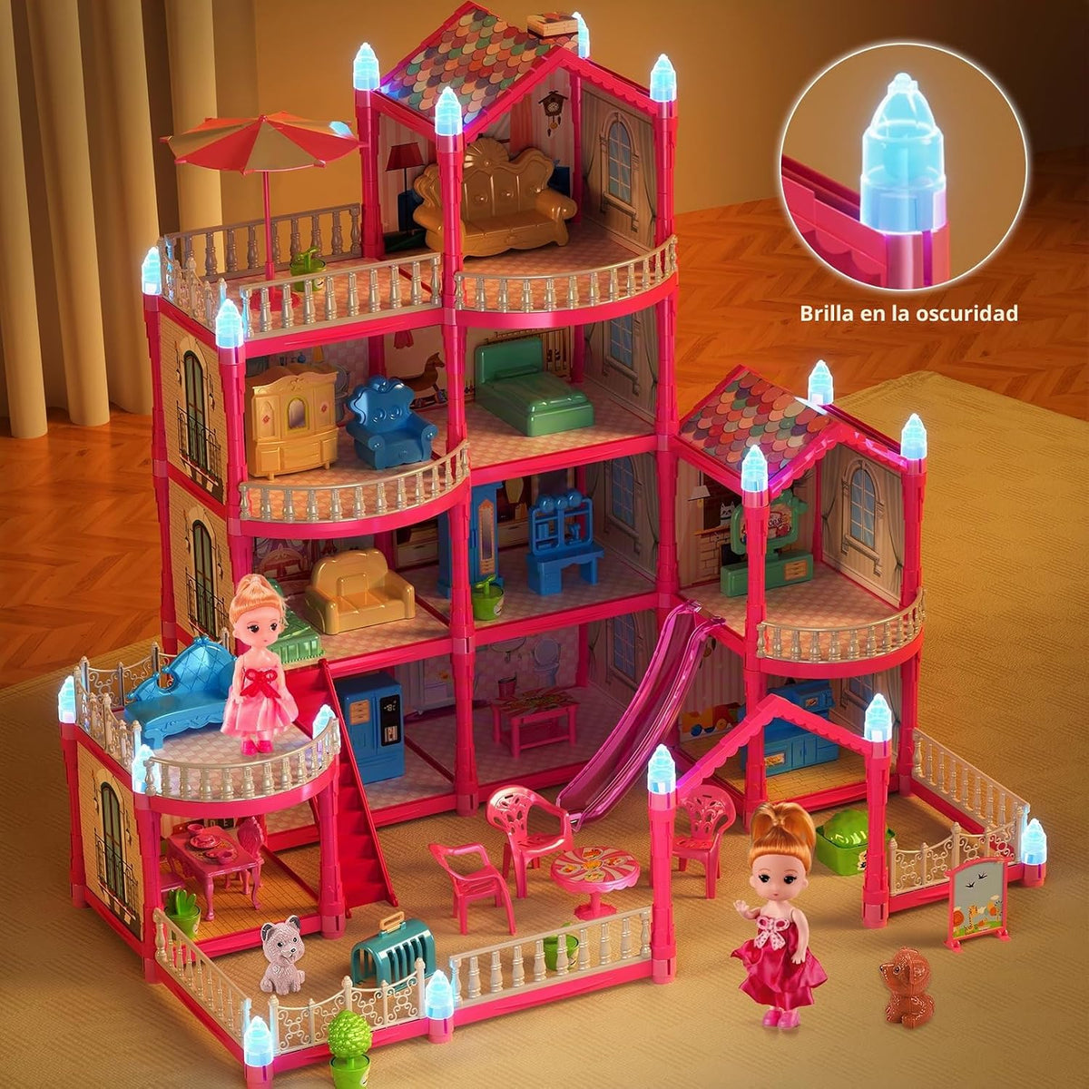 Pupu Pig - Juego de casa de muñecas para niñas, 275 piezas, regalo...