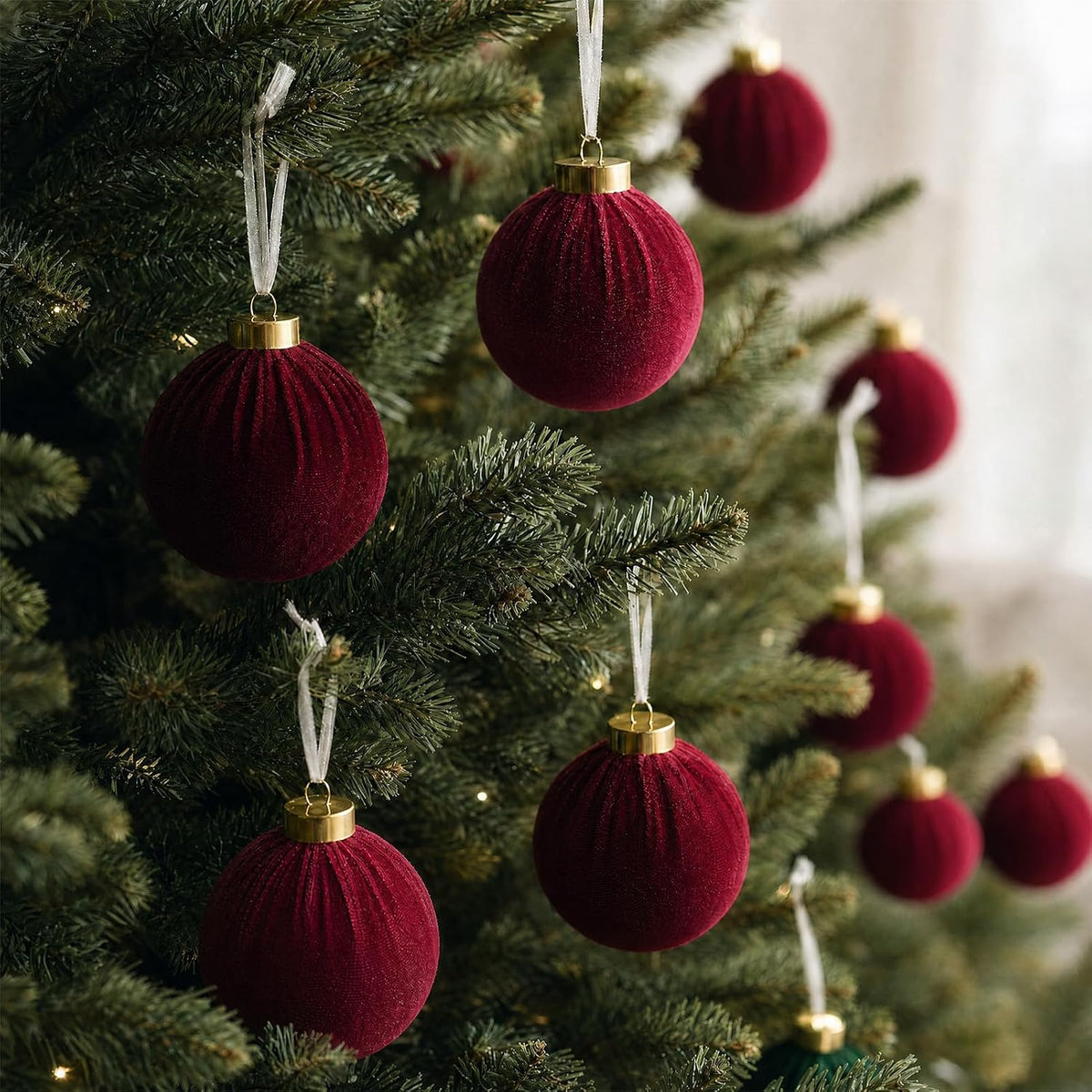 Adornos de bola de Navidad de 15 quilates, decoración de árbol de N...