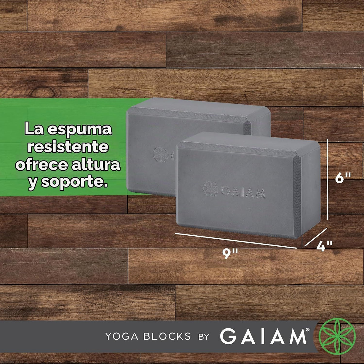 Gaiam Bloque de yoga \u2013 Espuma EVA sin látex \u2013 Superficie...