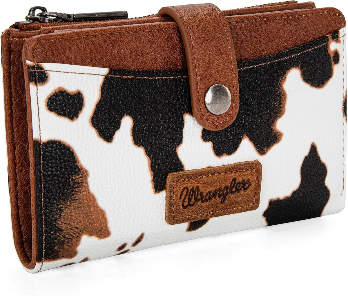 Wrangler - Billetera para mujer con tarjetero plegable, cierre y ve...