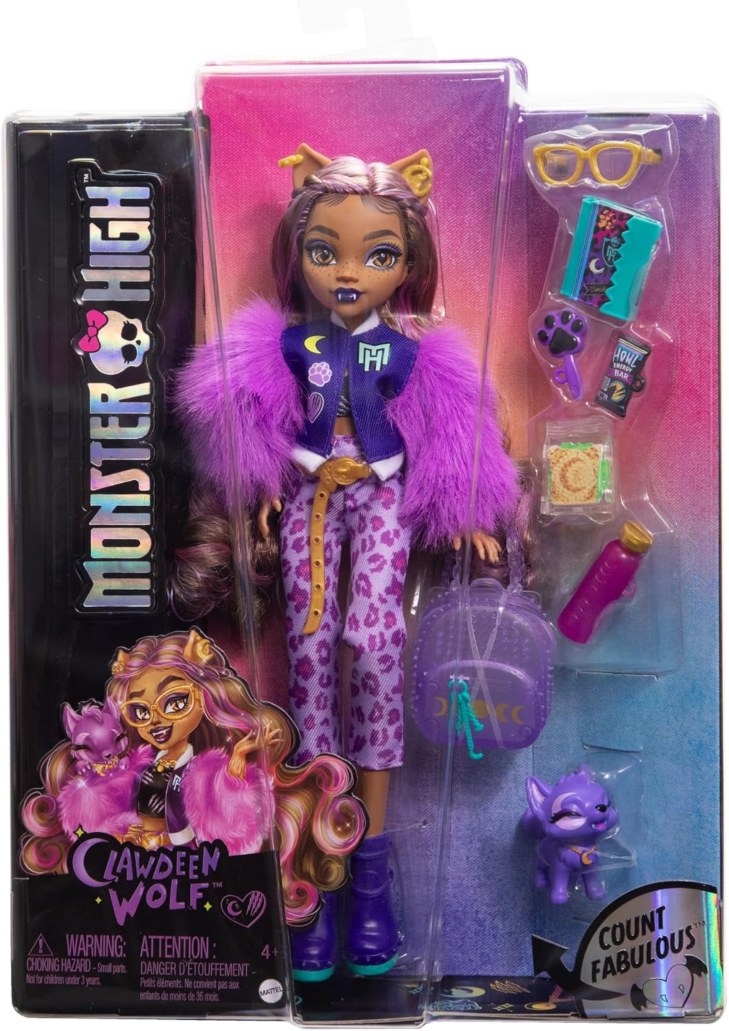 Monster High Clawdeen Wolf Doll con chaqueta peluda | Hombre lobo e...