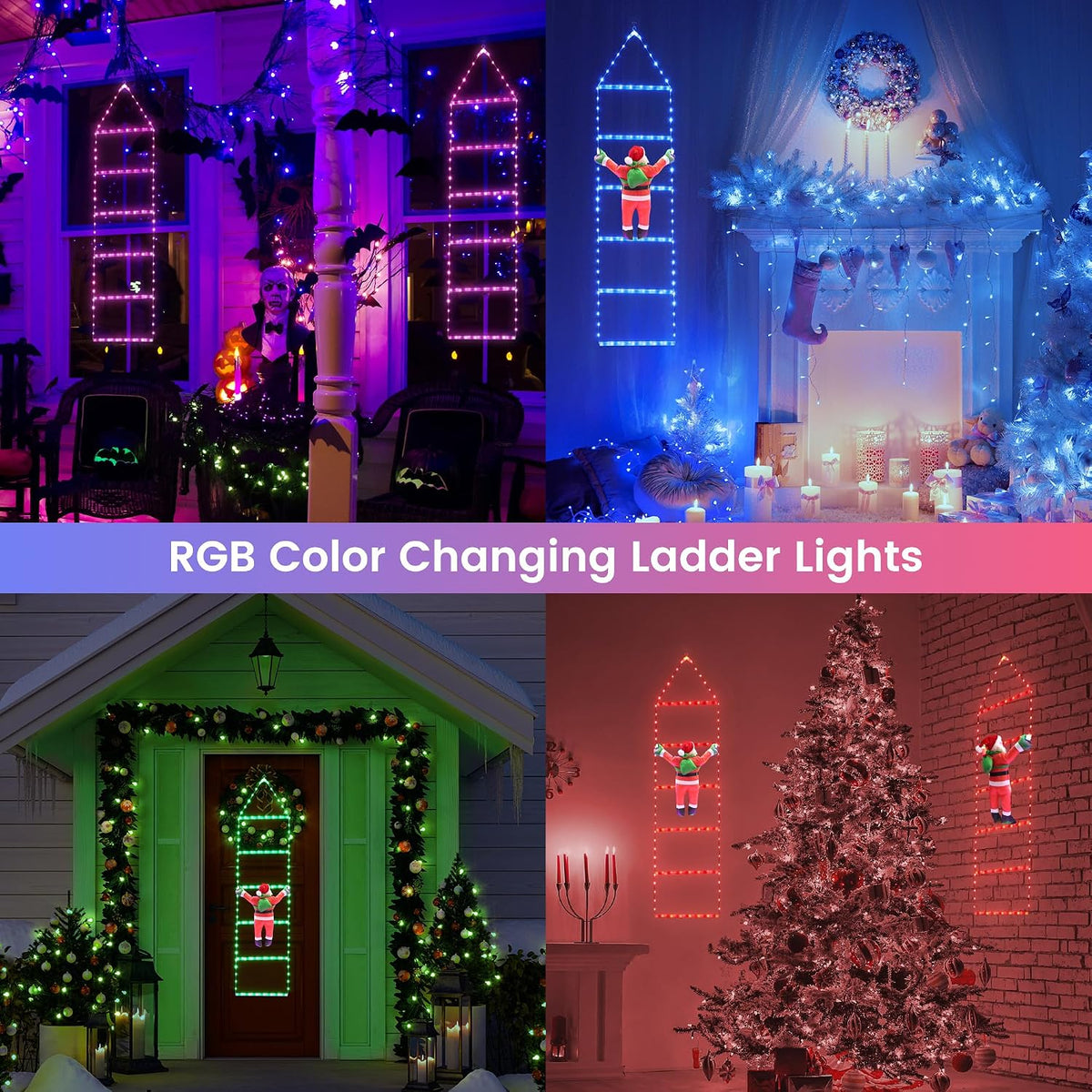 Toodour - Luces de decoración navideña, 1 m de luces decorativas RG...